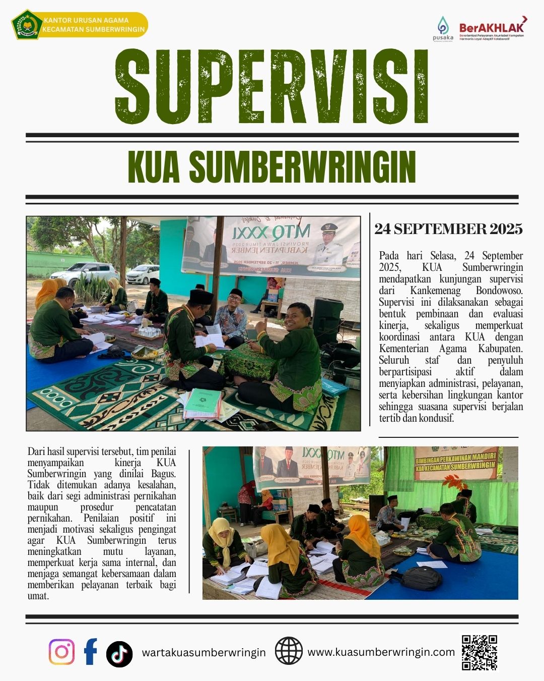Supervisi KUA Sumberwringin Triwulan 2